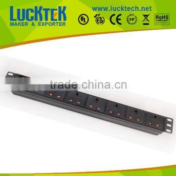 19inch 1U 6ways UK power outlets PDU with SPD surge protector