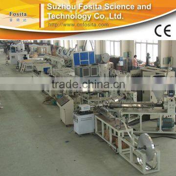 Overlap welding plastic-aluminum-plastic compound pipe extrusion line