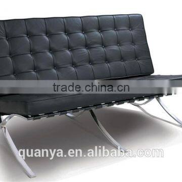 2015 fashionable leather sofa with two seats sofas for living room Barcelona sofa