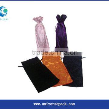 New Simple Customized Design Wine Bag Velvet Drawstring Packing Bags