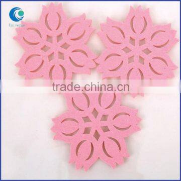 Pink color flower shaped die cut cup coaster on sale