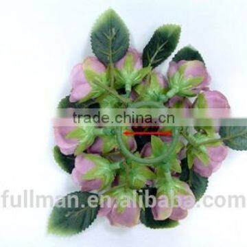 Artificial Silk Flowers Mini Roses Decorative Flowers Candle Ring photo-3