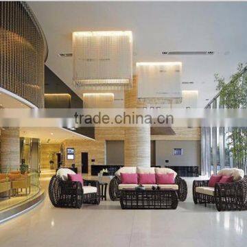 Bamboo Rattan Wicker Garden Sofa Set Furniture (1.2mm Alu Frame With Powder Coated,10cm Thickness Cushion 250gr) photo-3