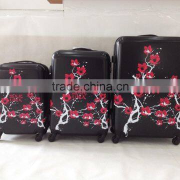 Beautiful sakura printed designing colorful figures ABS+PC trolley luggage case