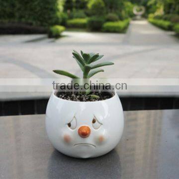 Design Fashion Samll White Resin Bright Color Flower Pot