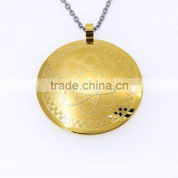 Round universal model with 5 in 1 bio energy gold pendant