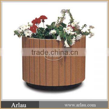 Hot-sale outdoor round wooden wpc flower planter