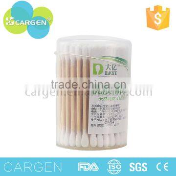 Customized 100pcs ear cleaning wooden pointed cotton swab