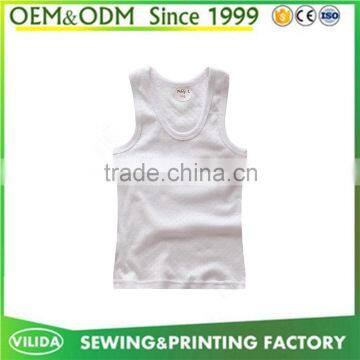 New style boy and girl blank sleeveless vest high quality cotton blank tank top