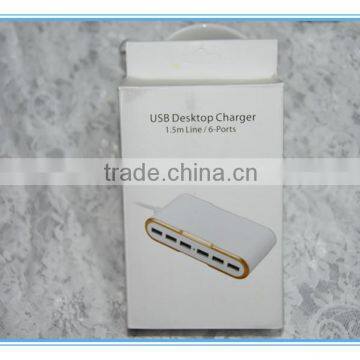 High quality portable 6 usb port power charger socket for smartphones,tablets&many other devices