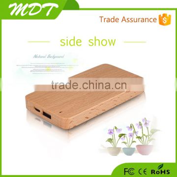 2015 Best selling gift slim design high quality 4000mah wood power bank of art work