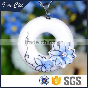 Charm wholesale fashion round ceramic jewelry necklace