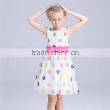 Casual dress sleeves chiffon one piece dot yuang girl party dress