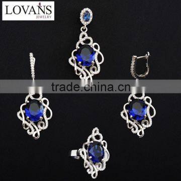 Rhinestone Jewelry Set Blue Sapphire Ring Most Popular Products Fahionable Products TZ-0183