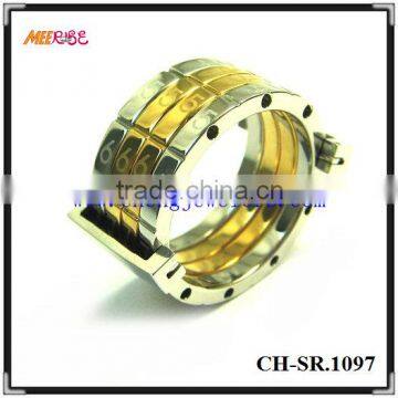 2014 stainless steel men gold ring for any Ocasion