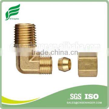 90 Degree Elbow Tube OD x NPTF Male Brass Compression Fitting