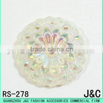 29 mm round white AB flowers Acrylic stone