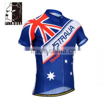 Hot Selling Custom Polyester Men's Cycling Jersey with Pocket