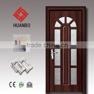 Zhejiang europe design mdf pvc wood interior door wooden glass insert doors for kitchen