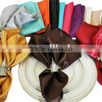 100%Polyester Plain Dyed Satin Napkin For Hotel/Banquet/Wedding/Party