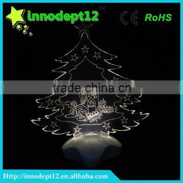 Christmas Gift 3D Illusion Led Optical Night Light, Tree Shape Christmas Decoration photo-3