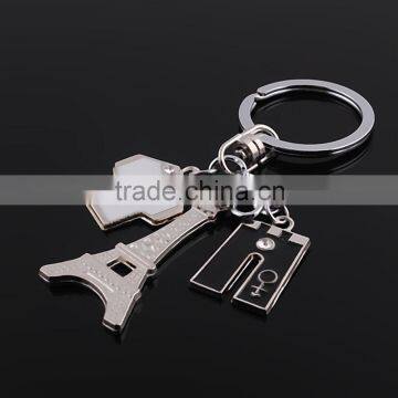 Hot sale metal tower keychain for souvenir