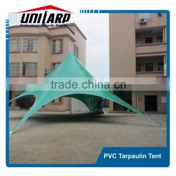 Diameter 16m green PVC polyester outdoor star shade tent