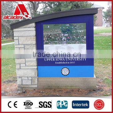 anti-abrasive weatherproof sign board aluminium composite panel