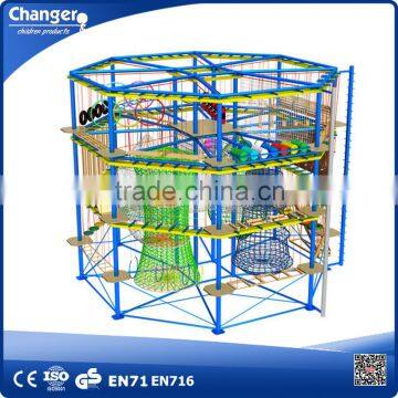 Top quality kids play center outdoor climbing system , rope course adventure for sale
