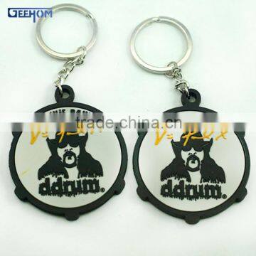 personalized 3d rubber round key chain