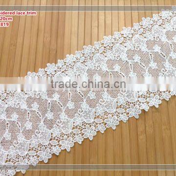 20cm width lady garment chemical embroidered lace trim