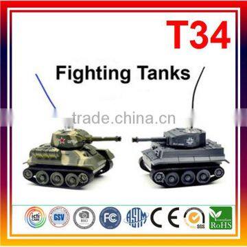 Real Life T34&Tiger1 Mini Fighting RC Tanks