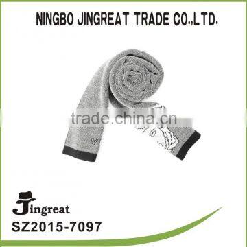 2015 style gray embroidered custom cotton men scarf