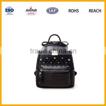 2016 Wholesale Fashion Custom Women High School Leather Laptop Bag Backpack