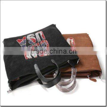 Leather handbags with logo printing for lady shopping