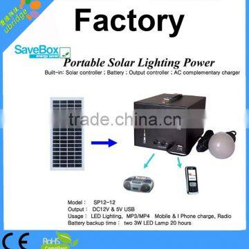 12V Portable solar power system,charge for lihgt/mobile phone