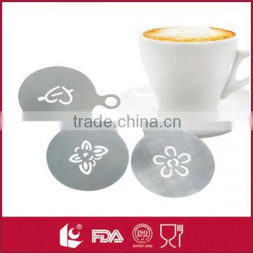 Wholesale 2016 stainless steel cappuccino coffee stencil