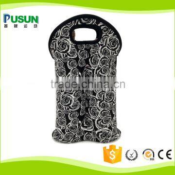 Custom Printed neoprene wine 2 bottle cooler bags