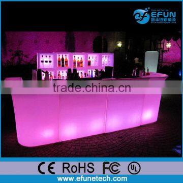 party illuminated led light up bar table, rechargeable led bar counter