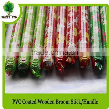Cleaning Tools Mops Handle Colorful Fower Design Wood Broom Stick photo-4