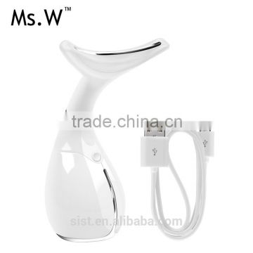 Professional Best Rechargeable Neck Shoulder Anti-Wrinkle Vibrator Massager, Home Use Ms.W Facial Beauty Device ST-H309