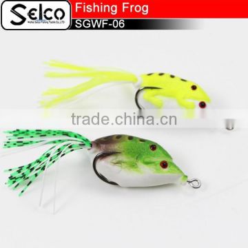 SGWF-06 artifical floating soft frog with baby, resin skirt tail, 50mm/10g