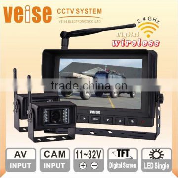 7 inch TFT Monitor Car Wireless Camera System with 2.4GHz digital signal