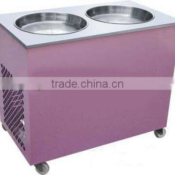 CE approval commercial automatic electric 2 pan durable fry ice cream making machine made in china