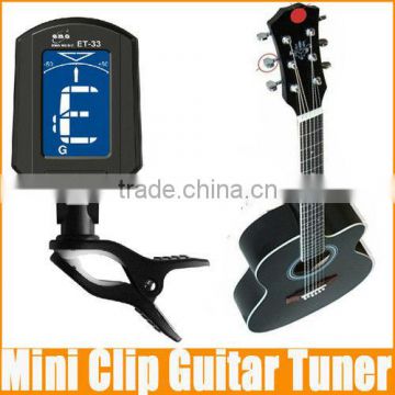 ET-33 Mini Clip On Digital Automatic Bass Violin Ukulele Guitar Tuner