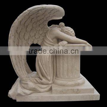 Western Style Marble Weeping Angel Memorial Headstone
