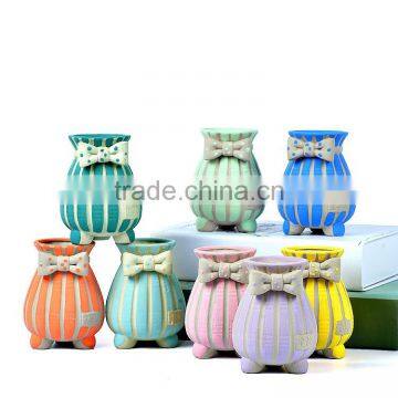 Indoor decor small hand-painted ceramic flower pots for succulent plants