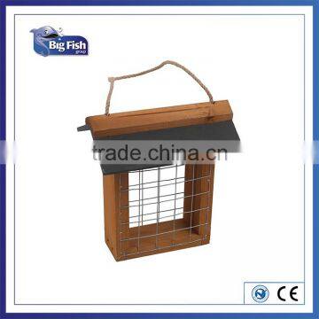 FSC WOODEN NESTING NEST BOX BIRD HOUSE SMALL BIRDS SUET FEEDER WITH SLATE ROOF photo-2