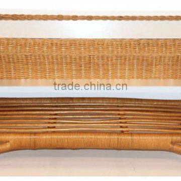 Modern Rattan Wicker Coffee Rectangular Table W/ Glass Top photo-2