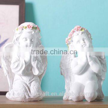 Resin white baby praying angel figurine